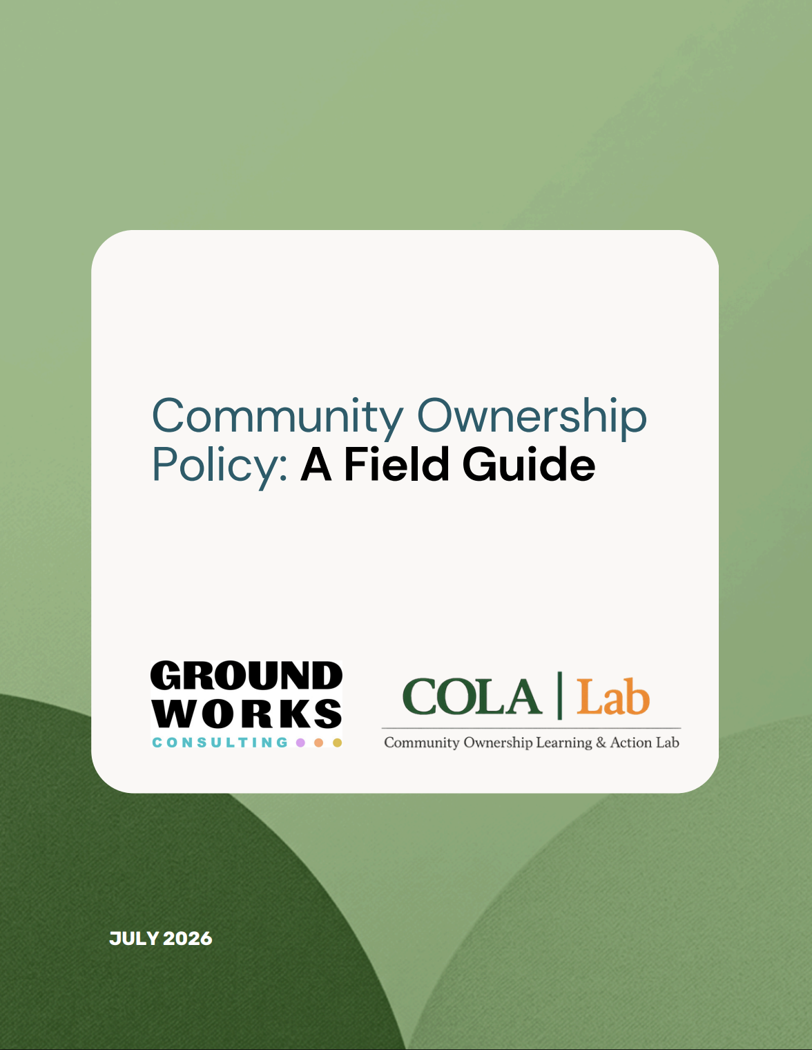The Community Ownership Policy Guide cover